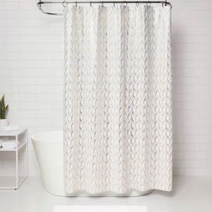 Project 62 White and Gold Metallic Shower Curtain